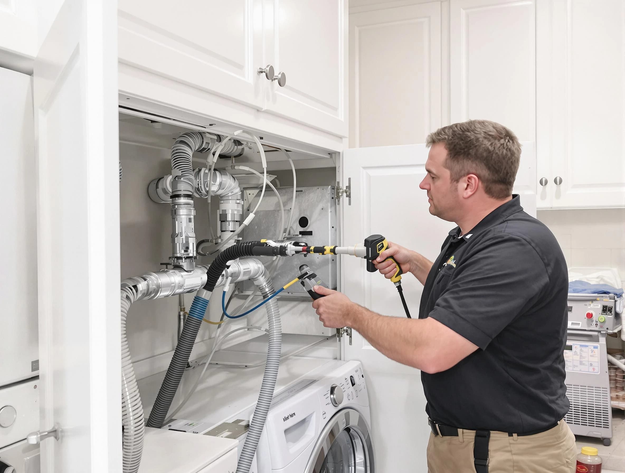 Midway Dryer Vent Cleaning professional removing severe blockage from a clogged dryer vent in Midway