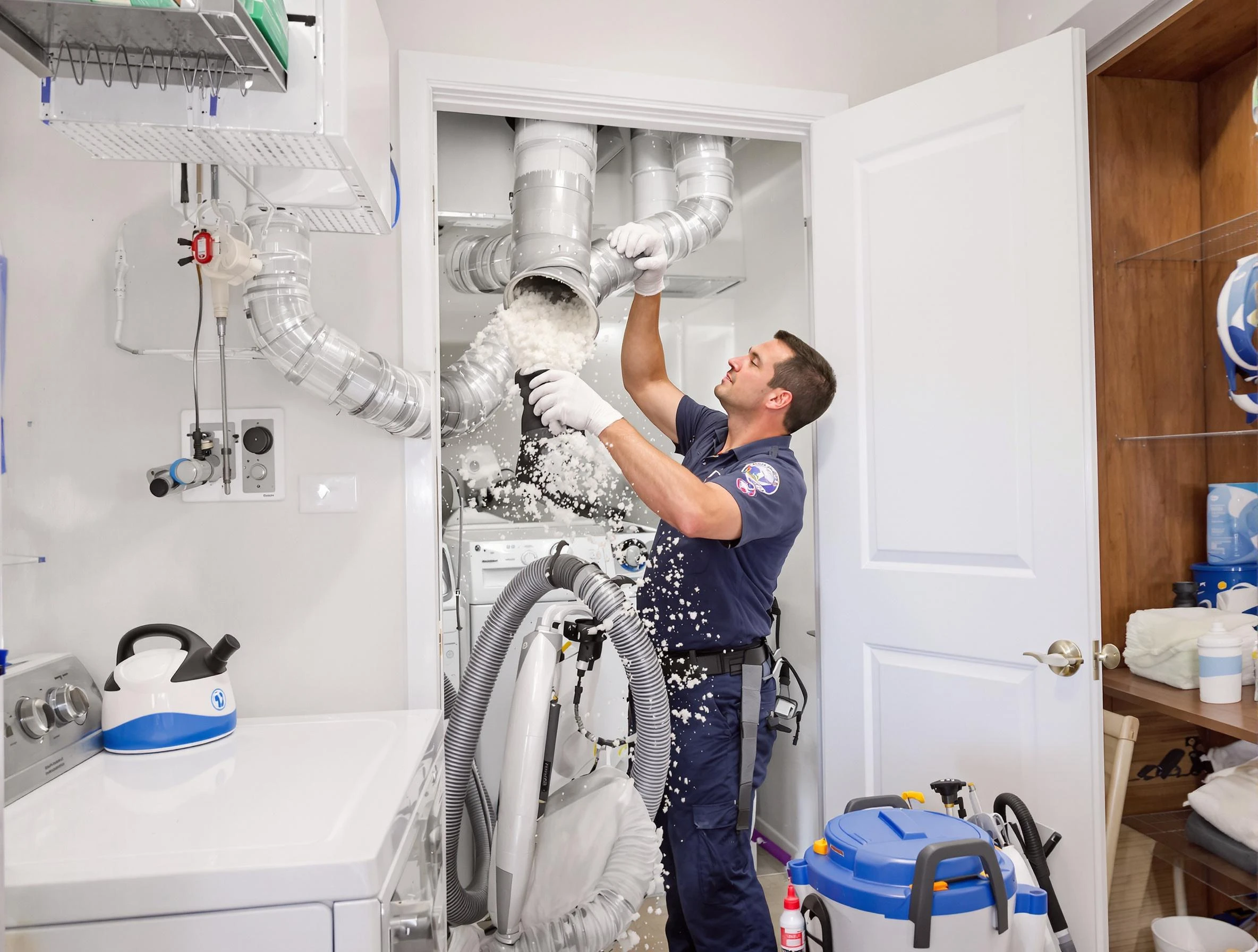 Midway Dryer Vent Cleaning technician delivering thorough residential dryer vent cleaning service in Midway